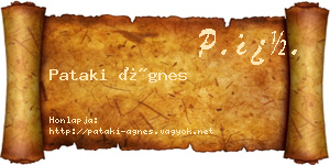 Pataki Ágnes névjegykártya